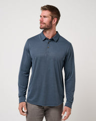 Navy Travis Mathew Handsome Town Long Sleeve Polo