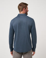 Navy Travis Mathew Handsome Town Long Sleeve Polo