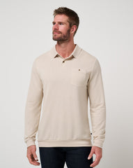 Italian Sand Travis Mathew December First Long Sleeve Polo