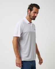 White/Heather Grey Travis Mathew Los Angeles Dodgers Home Run Leader Polo