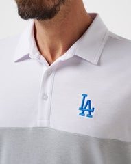 White/Heather Grey Travis Mathew Los Angeles Dodgers Home Run Leader Polo