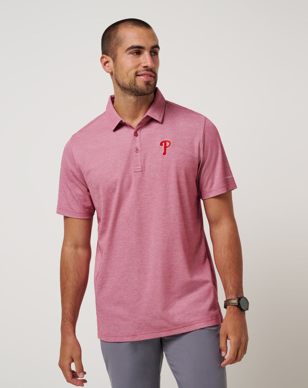 Heather Red Travis Mathew Philadelphia Phillies Playoff Pitch Polo