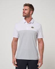 White/Heather Grey Travis Mathew Iowa Drop Back Polo