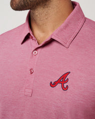 Heather Red Travis Mathew Atlanta Braves Playoff Pitch Polo