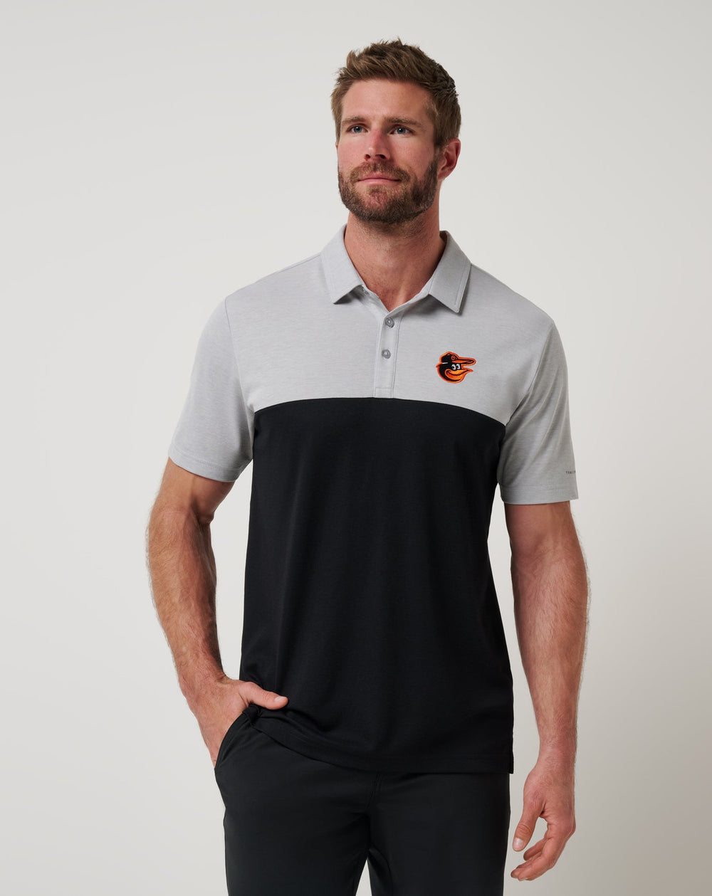 Heather Grey/Black Travis Mathew Baltimore Orioles Home Run Leader Polo