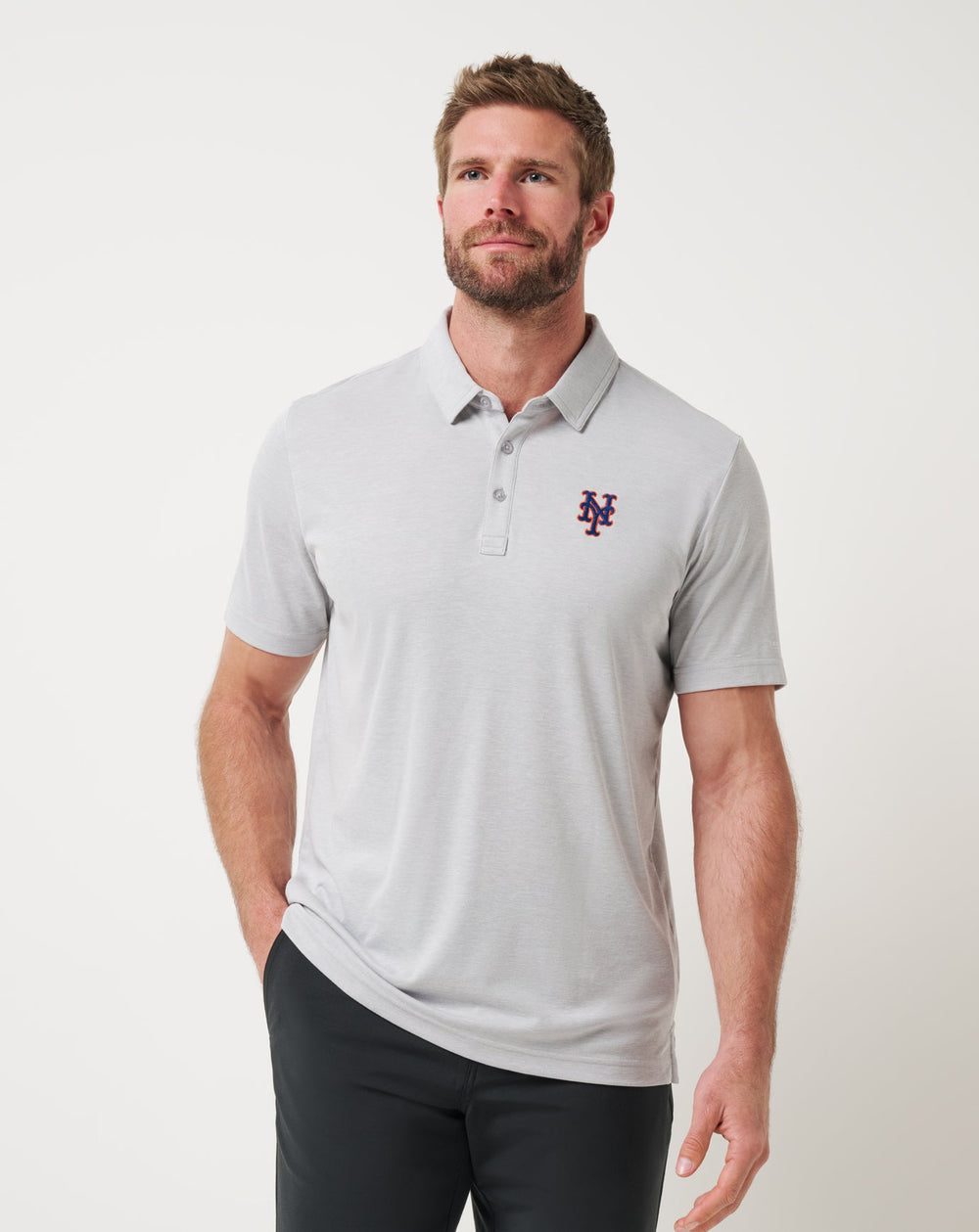 Heather Grey Travis Mathew New York Mets Playoff Pitch Polo