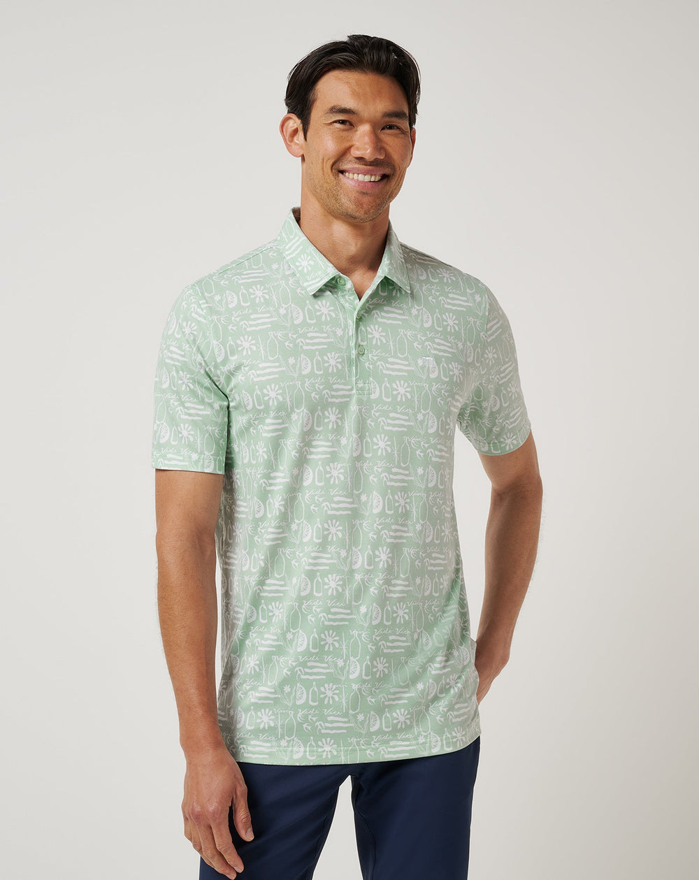Aqua Foam Travis Mathew Featherweight Cabana Polo