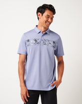 Heather Violet Storm Travis Mathew Good Good Chest Stripe Polo