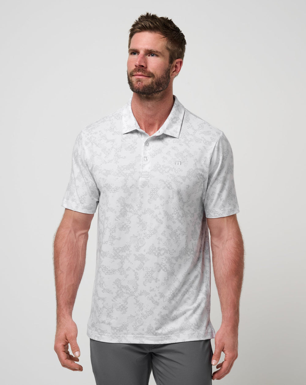 White Travis Mathew Featherweight Steep Wave Polo