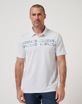 White Travis Mathew Good Good Chest Stripe Polo