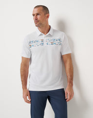 White Travis Mathew Good Good Chest Stripe Polo