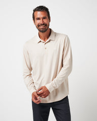 Italian Sand Travis Mathew Featherweight Long Sleeve Polo