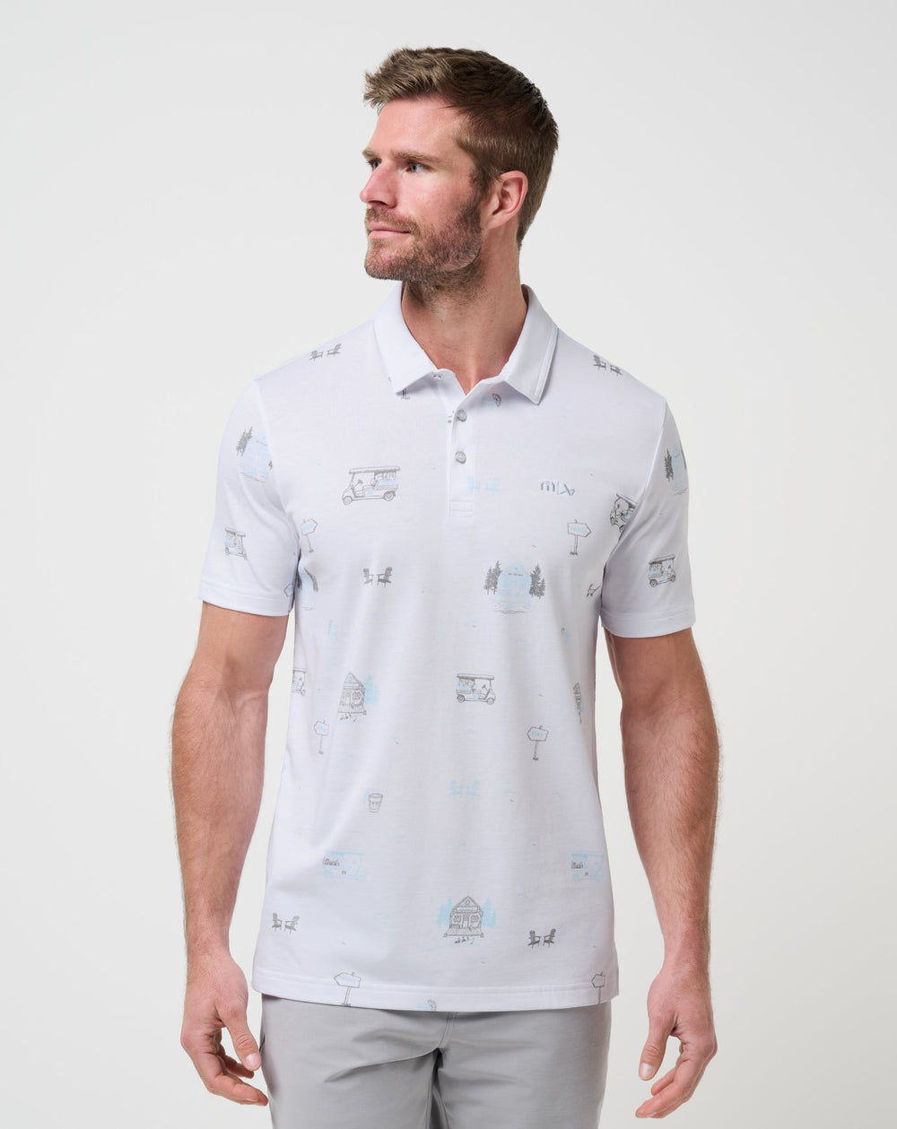 White Travis Mathew Snow Chance Polo