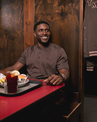 Chocolate Brown Travis Mathew Winning Record Henley Polo
