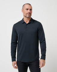 Black Travis Mathew Featherweight Long Sleeve Polo