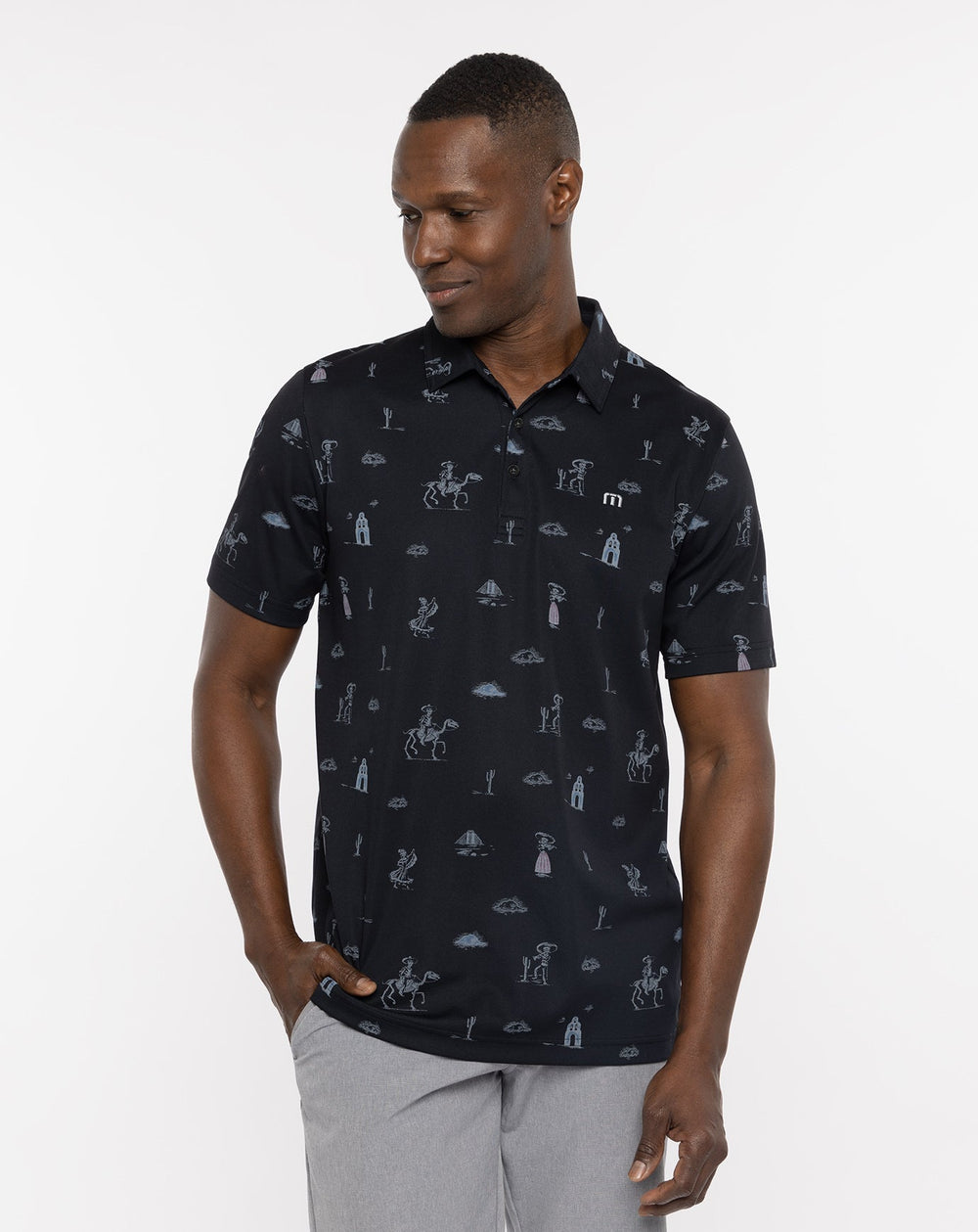 Black Travis Mathew Acai Palm Polo