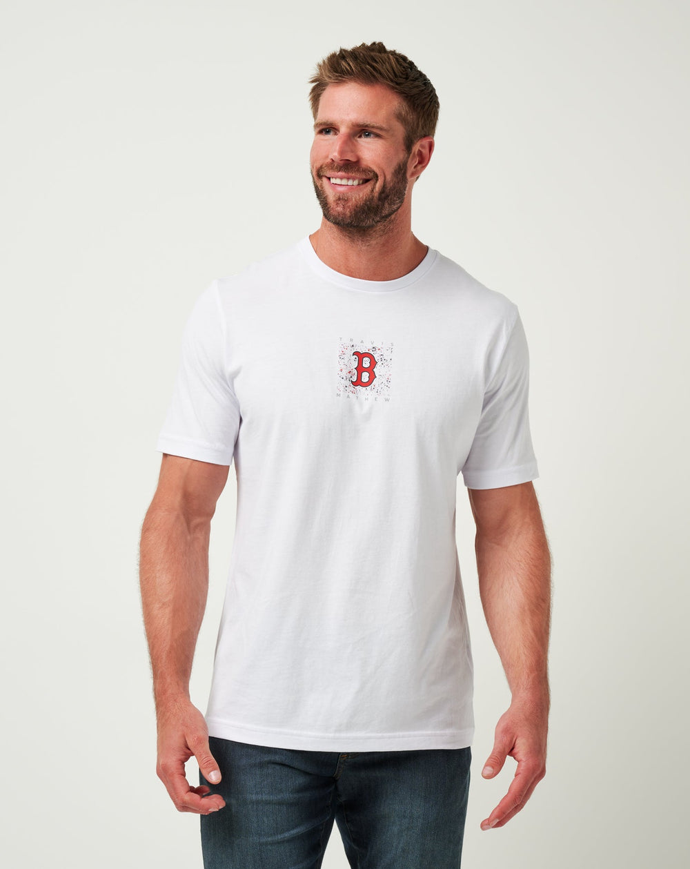White Travis Mathew Boston Red Sox In The Dugout Tee