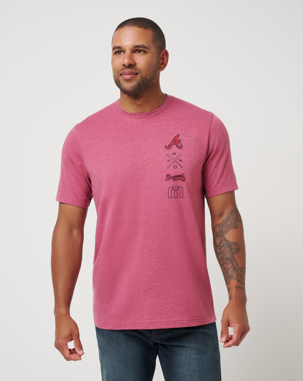 Heather Red Travis Mathew Atlanta Braves Sunset Slam 2.0 Tee