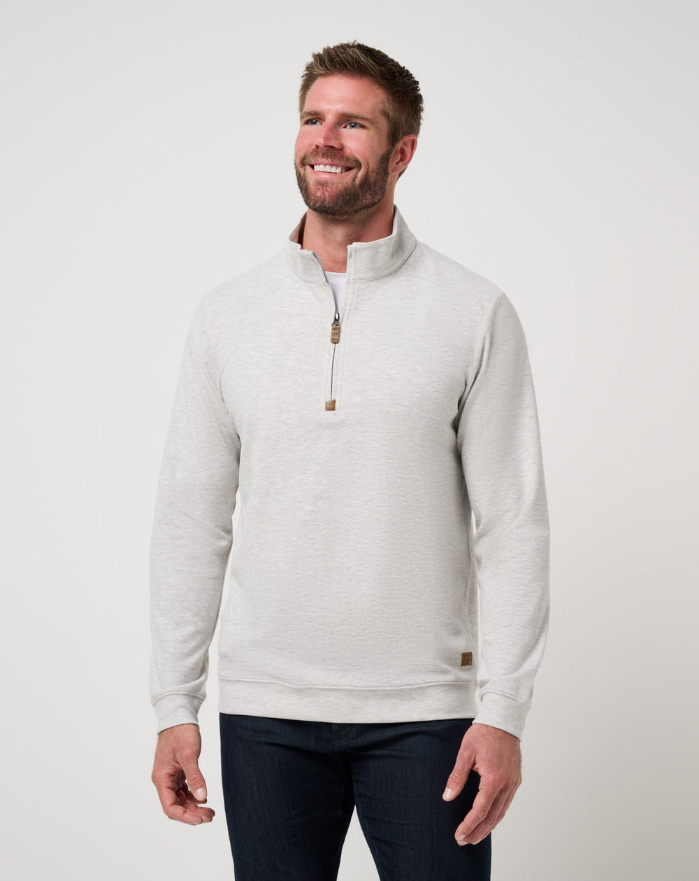 Heather Grey Travis Mathew Cloud Sweater Quarter Zip