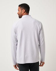 Heather Light Grey Travis Mathew Performance Waffle Quarter Zip