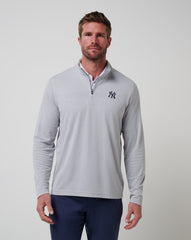 Heather Grey Travis Mathew New York Yankees Time To Tailgate Quarter Zip