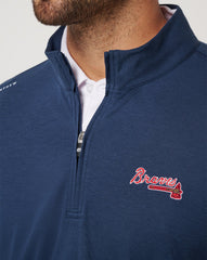 Navy Travis Mathew Atlanta Braves Time To Tailgate Quarter Zip