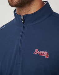 Navy Travis Mathew Atlanta Braves Time To Tailgate Quarter Zip