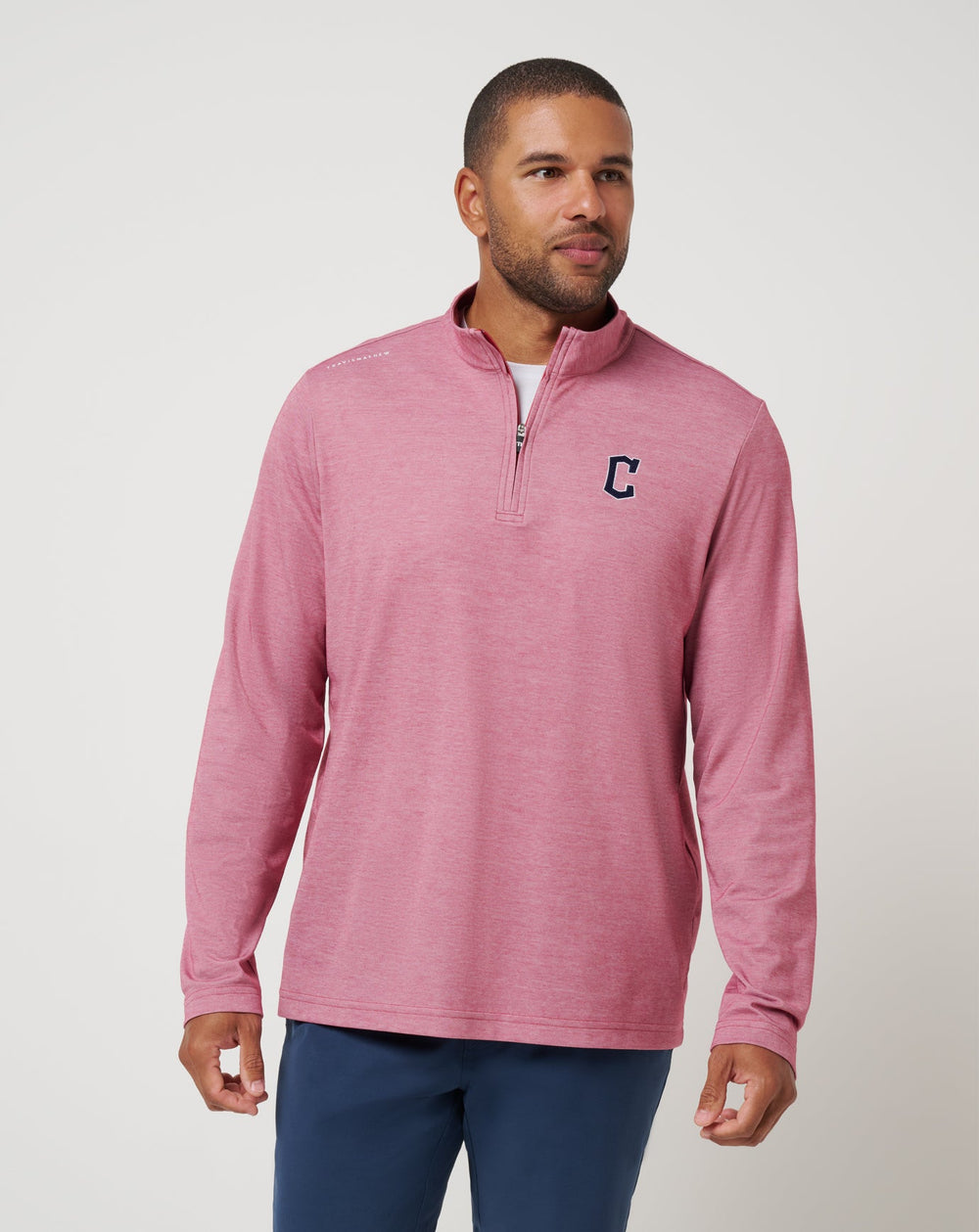 Heather Red Travis Mathew Cleveland Guardians Time To Tailgate Quarter Zip