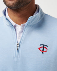 Heather Blue Travis Mathew Minnesota Twins Time To Tailgate Quarter Zip