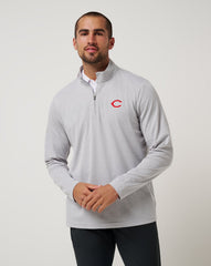 Heather Grey Travis Mathew Cincinatti Reds Time To Tailgate Quarter Zip