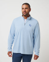 Heather Blue Travis Mathew Kansas City Roayals Time To Tailgate Quarter Zip