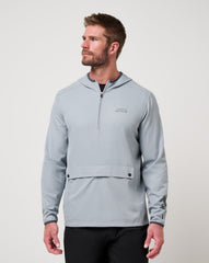 Heather Light Grey Travis Mathew Out Of Pocket Hooded Quarter Zip