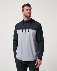 Heather Light Grey Travis Mathew Coin Toss Quarter Zip Hoodie
