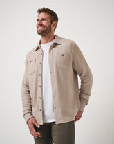 Oxford Tan Travis Mathew Cloud Waffle Shirt Jacket