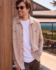 Oxford Tan Travis Mathew Cloud Waffle Shirt Jacket