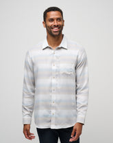 Oxford Tan Travis Mathew Cloud Flannel Stripe Button-Up