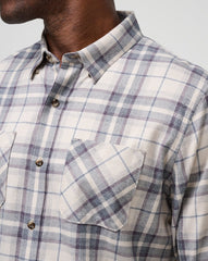 Oxford Tan/Plum Travis Mathew Cloud Flannel Plaid Button-Up