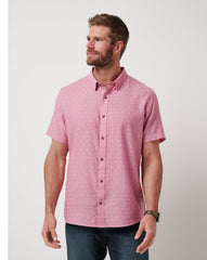 Heather Rose Wine Travis Mathew Early Check In Button-Up