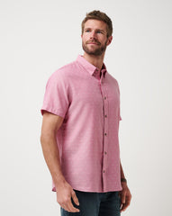 Heather Rose Wine Travis Mathew Early Check In Button-Up
