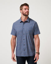 Heather Mood Indigo Travis Mathew Deco Button-Up