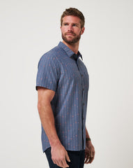 Heather Mood Indigo Travis Mathew Deco Button-Up