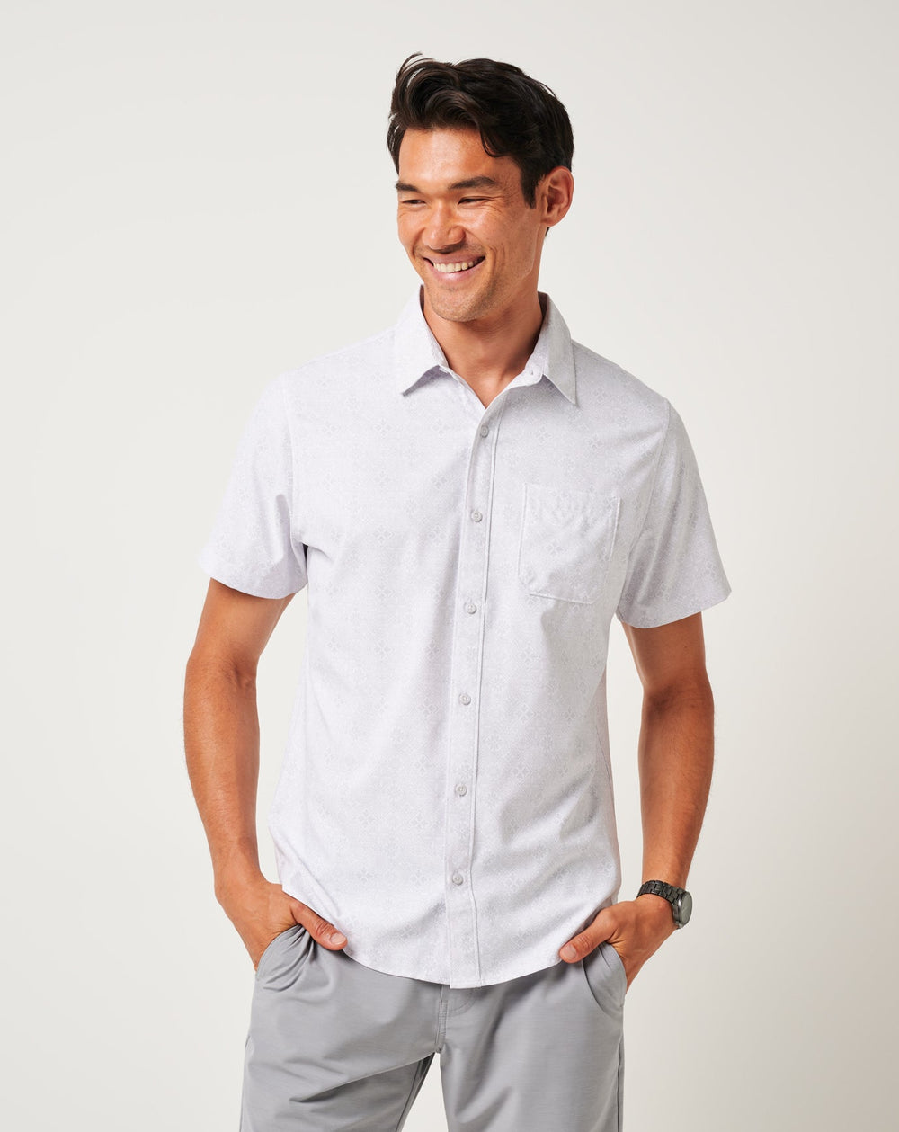 White Travis Mathew Techwoven Acropolis Button-Up