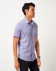 Heather Violet Storm Travis Mathew Knit Trip To The City Button-Up