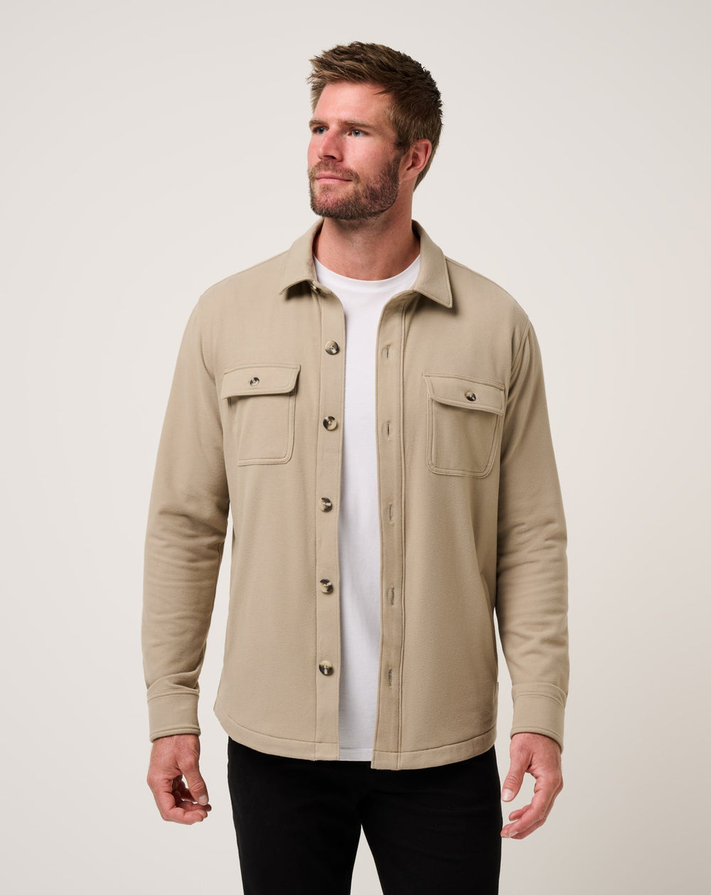 Weathered Teak Travis Mathew Peak Fleece Shirt Jacket