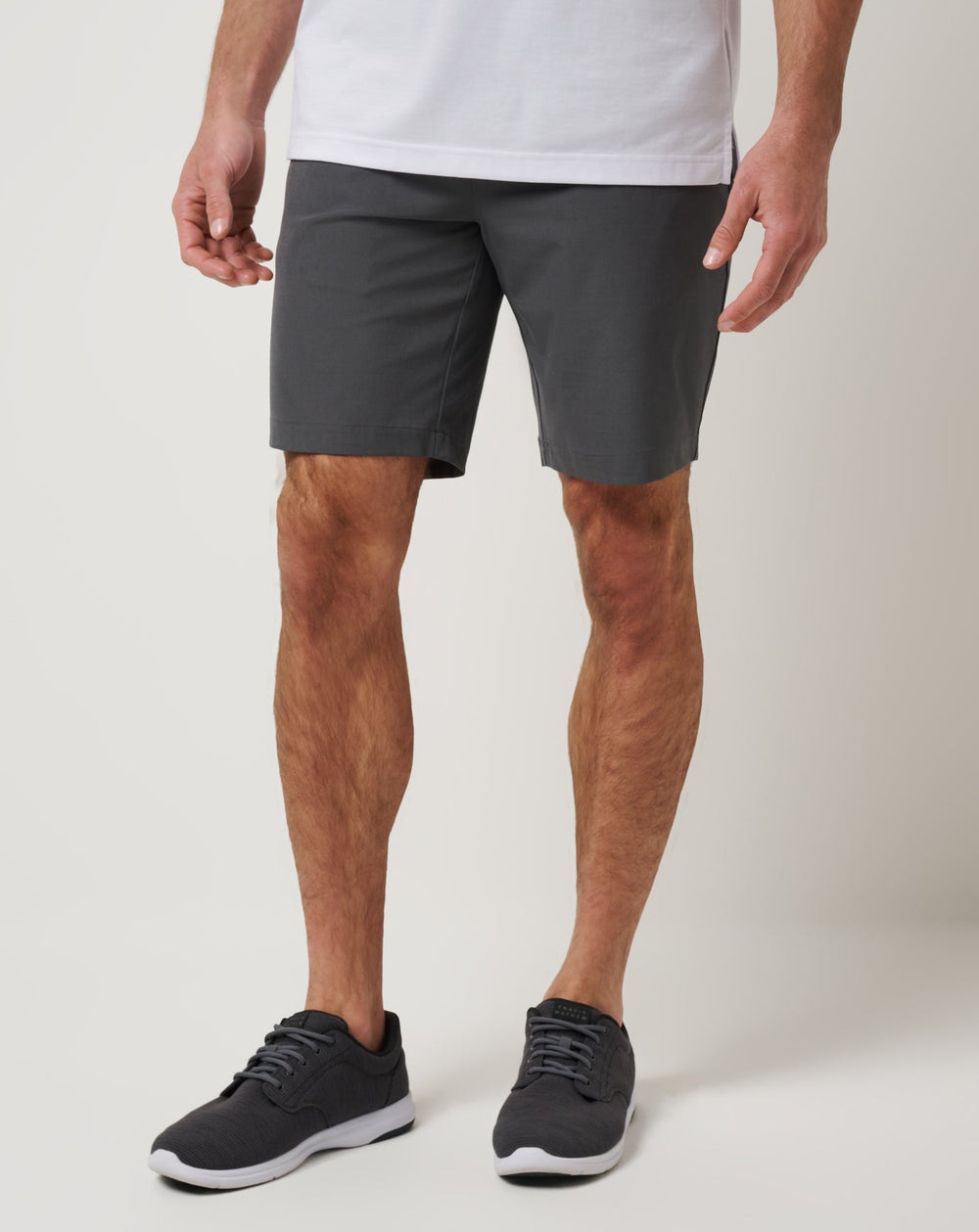 Grey Pinstripe Travis Mathew Travel Year Short 9In