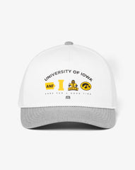 White Travis Mathew Iowa Defensive Line Snapback Hat
