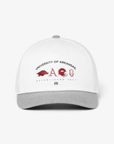 White Travis Mathew Arkansas Defensive Line Snapback Hat