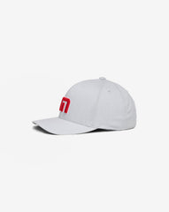 Heather Grey Travis Mathew Red White Iconic Snapback Hat
