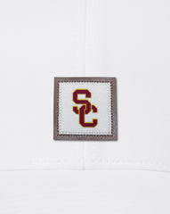 White Travis Mathew USC Leather Patch Snapback Hat