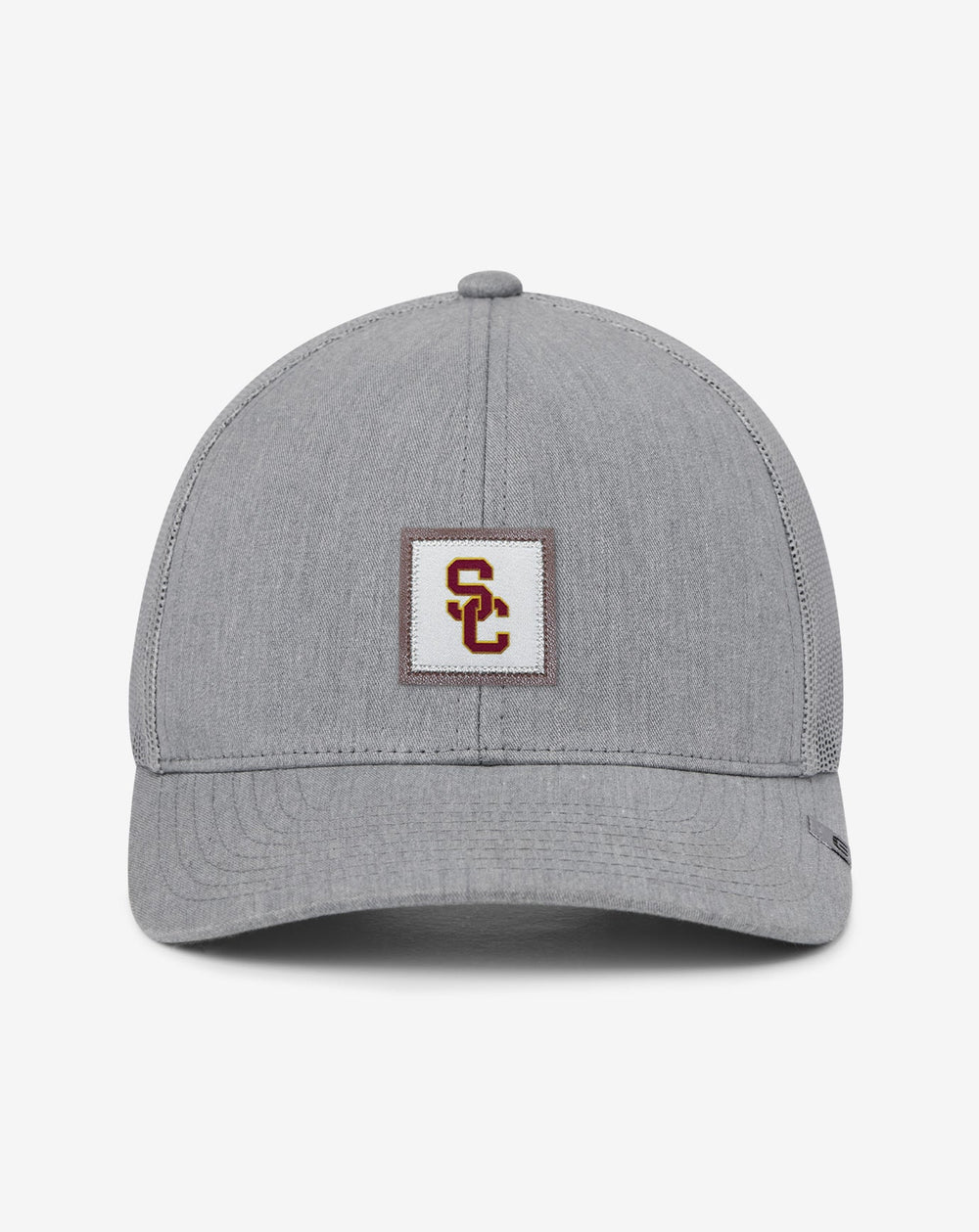 Heather Grey Travis Mathew USC Leather Patch Snapback Hat